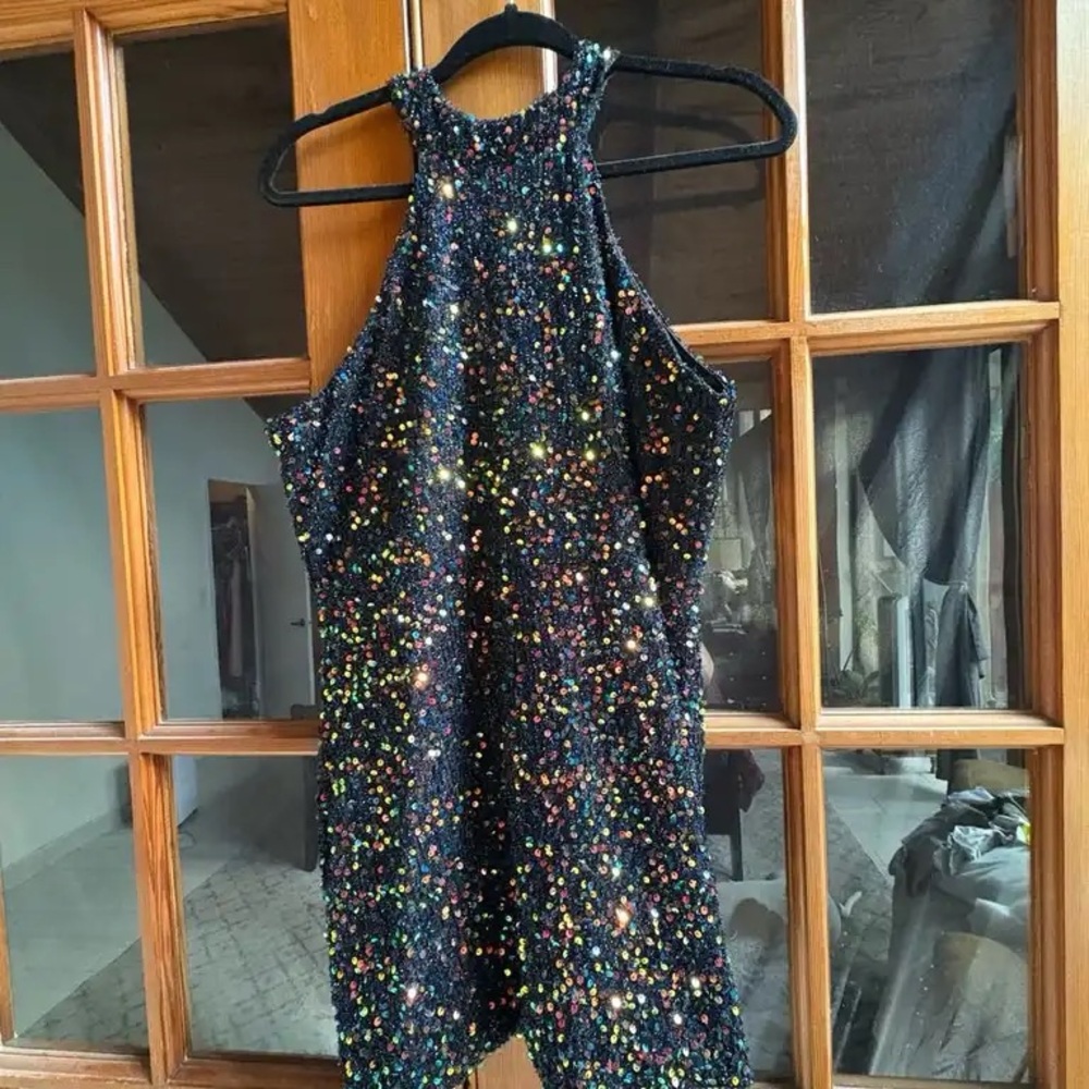 Sequin Halter Dress